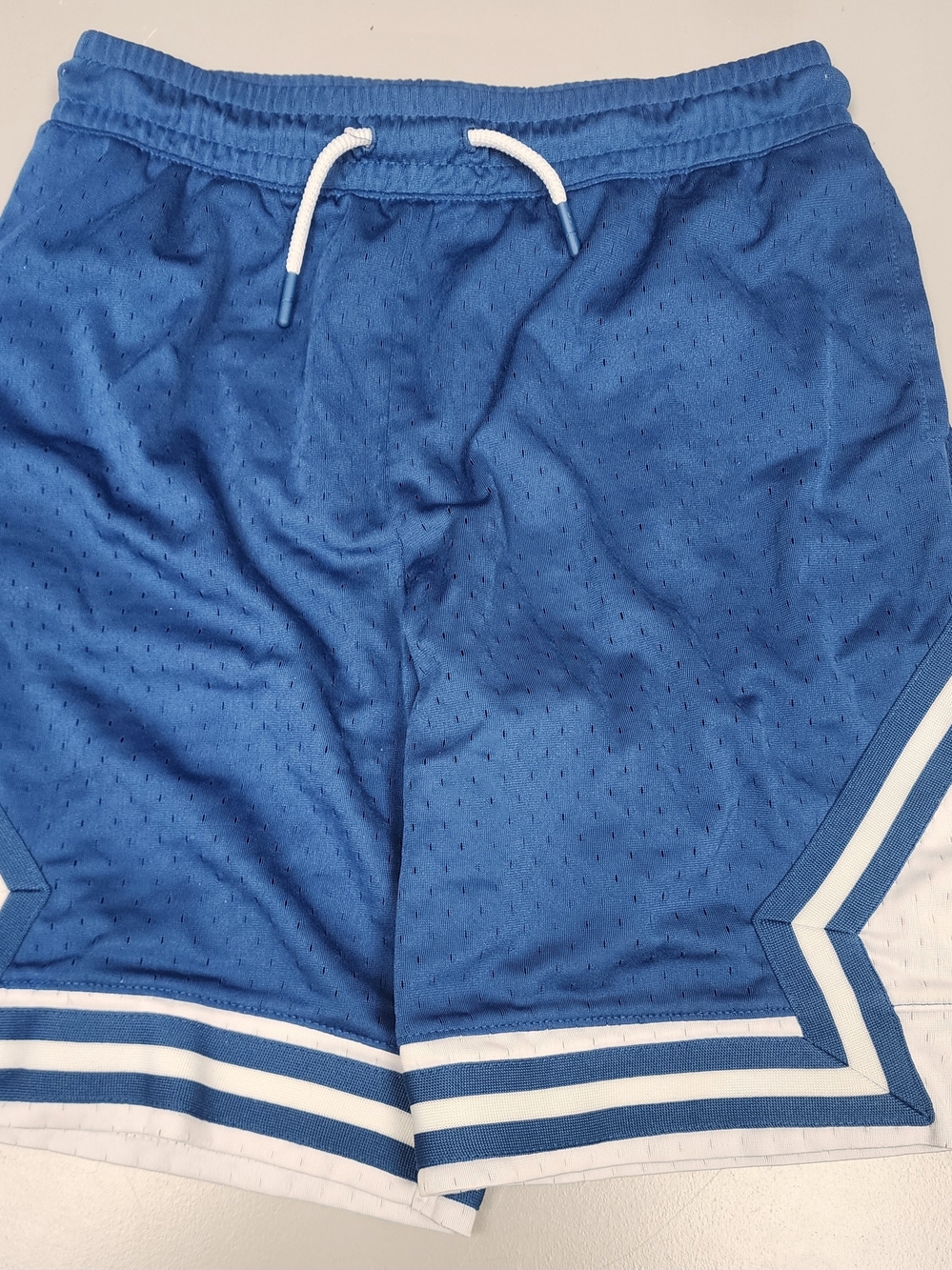 Jordan Style Mesh Basketball Shorts Blue White Size M (Approx)